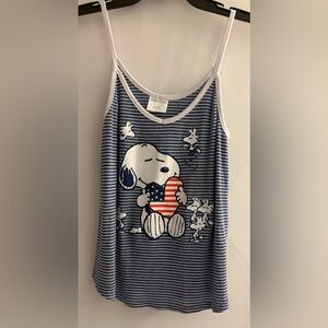 Peanuts Snoopy American Flag Tank Top Size Large